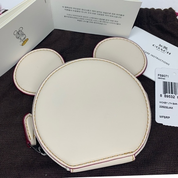 Coach Mickey Mouse Glovetanned Leather Coin Purse - Picture 1 of 3